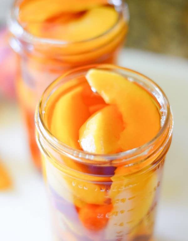 home canned jars of peaches